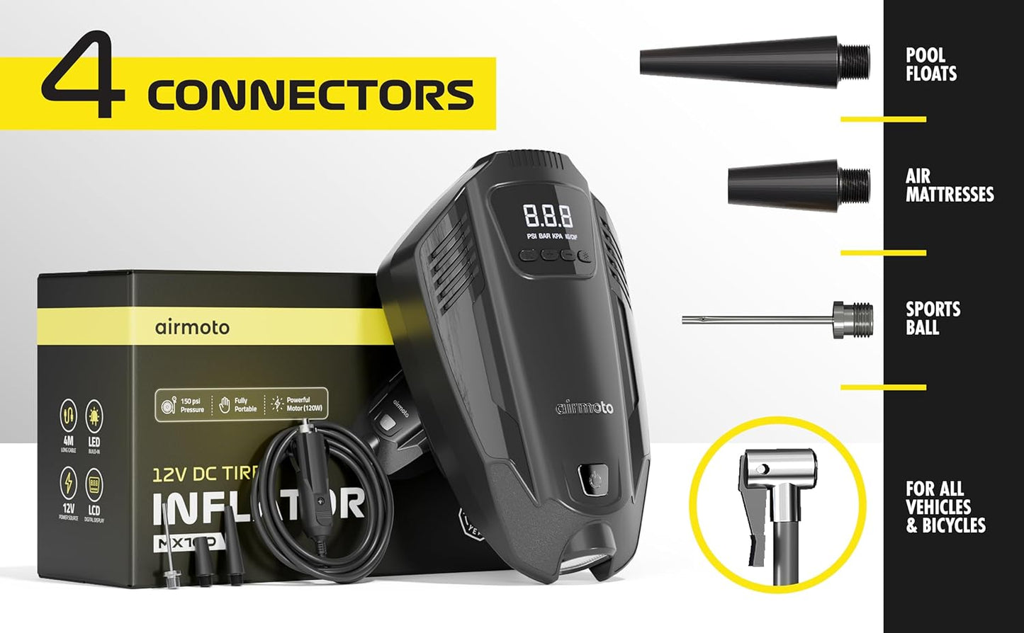 Airmoto MX100 Tire Inflator Portable Air Compressor