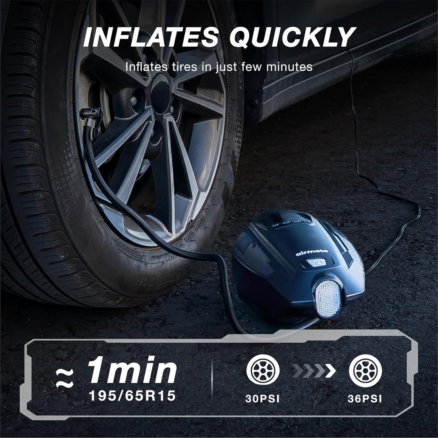 Airmoto MX100 Tire Inflator Portable Air Compressor