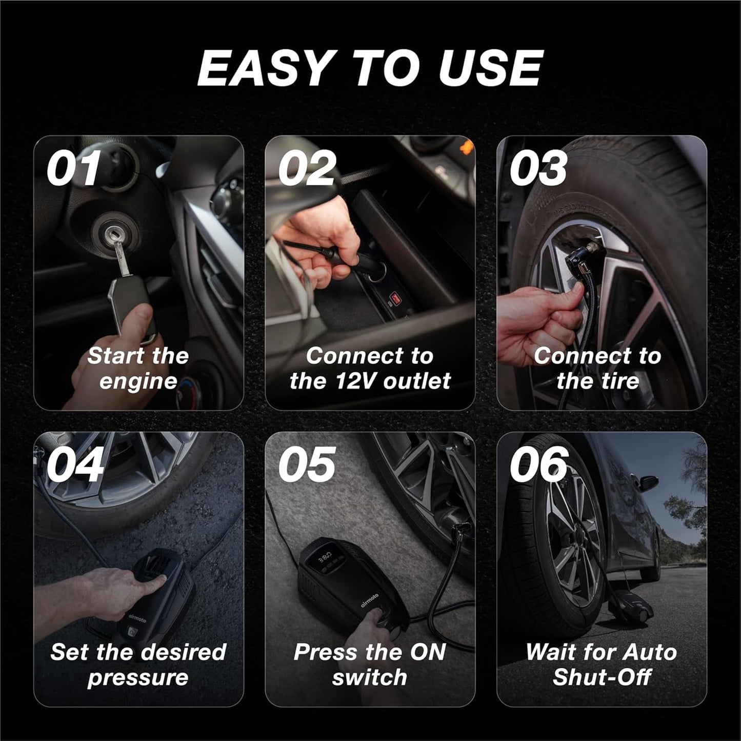 Airmoto MX100 Tire Inflator Portable Air Compressor