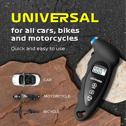 Airmoto Digital Tire Pressure Gauge 0-150PSI (Accurate in 0.1 Increments)